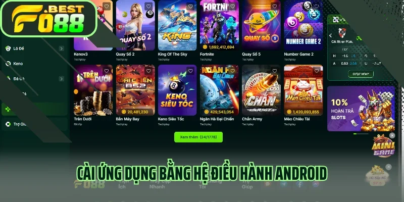 Cài ứng dụng bằng hệ điều hành Android