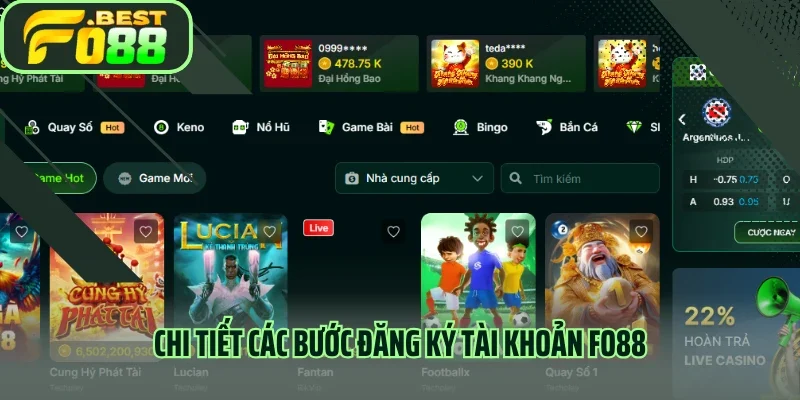 Chi tiết các bước đăng ký tài khoản Fo88