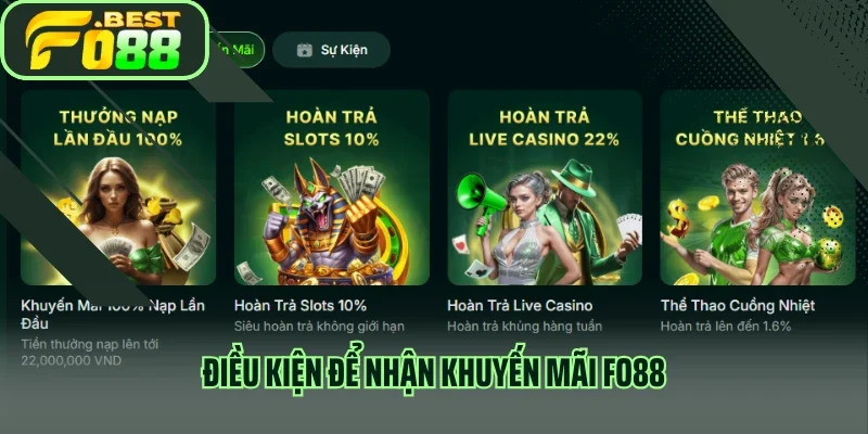 Điều kiện để nhận khuyến mãi Fo88
