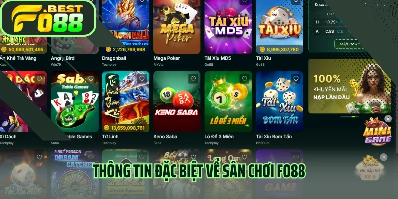 Thông tin đặc biệt về sân chơi Fo88