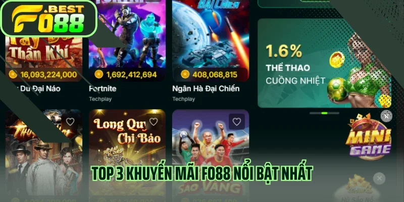 Top 3 khuyến mãi Fo88 nổi bật nhất